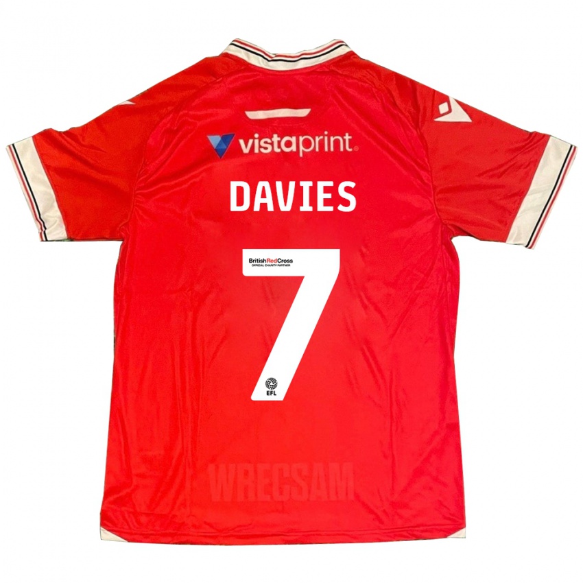 Uomo Maglia Jordan Davies #7 Rosso Kit Gara Home 2023/24 Maglietta