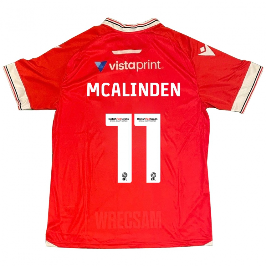 Uomo Maglia Liam Mcalinden #11 Rosso Kit Gara Home 2023/24 Maglietta