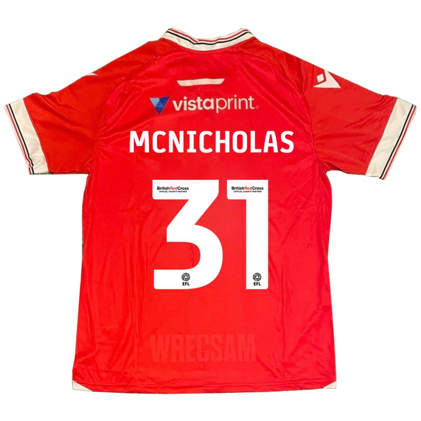 Uomo Maglia Luke Mcnicholas #31 Rosso Kit Gara Home 2023/24 Maglietta