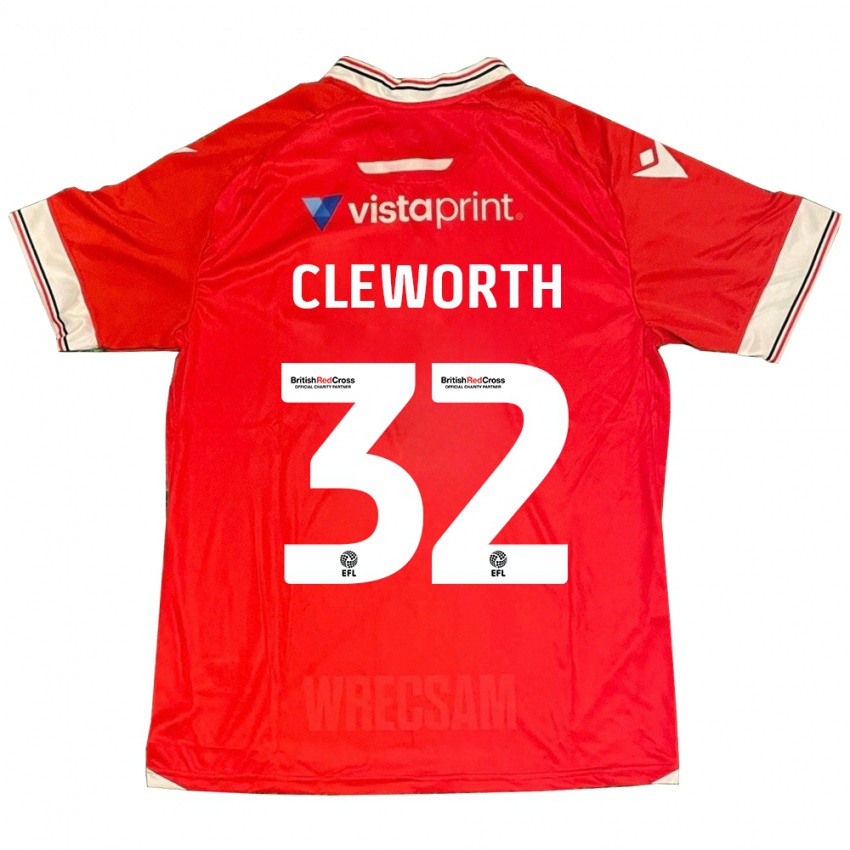 Uomo Maglia Max Cleworth #32 Rosso Kit Gara Home 2023/24 Maglietta