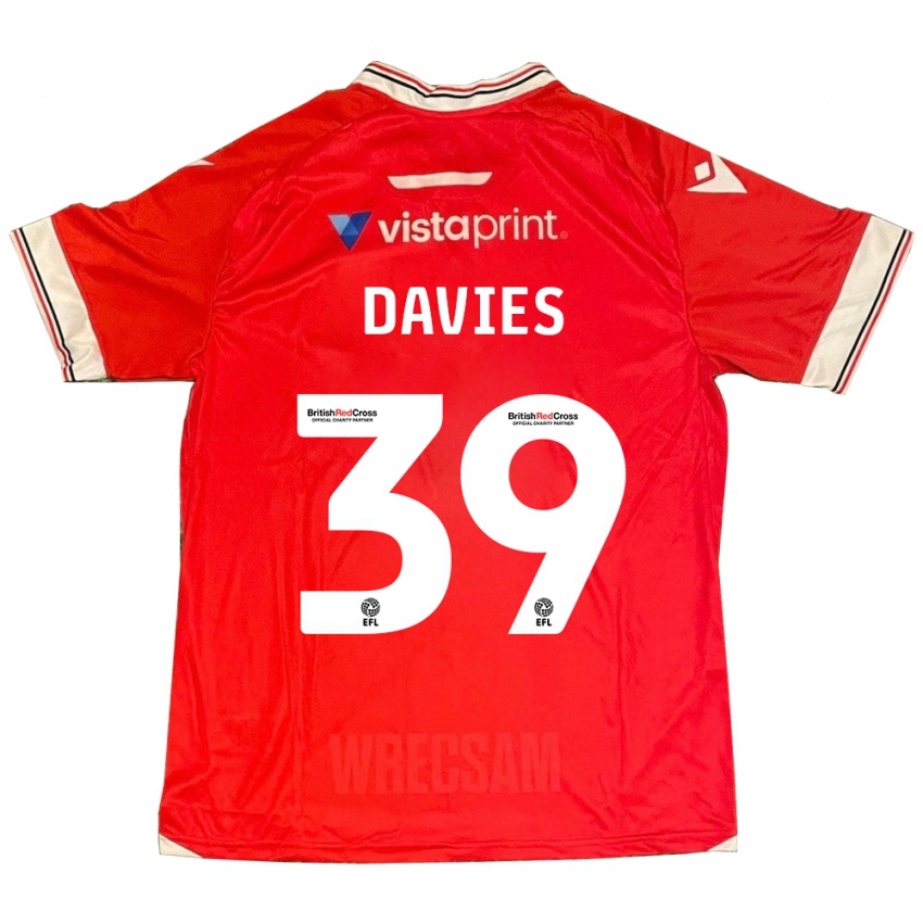 Uomo Maglia Daniel Davies #39 Rosso Kit Gara Home 2023/24 Maglietta