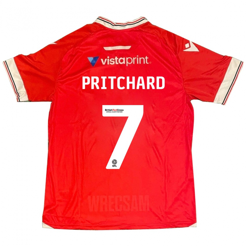 Uomo Maglia Rebecca Pritchard #7 Rosso Kit Gara Home 2023/24 Maglietta