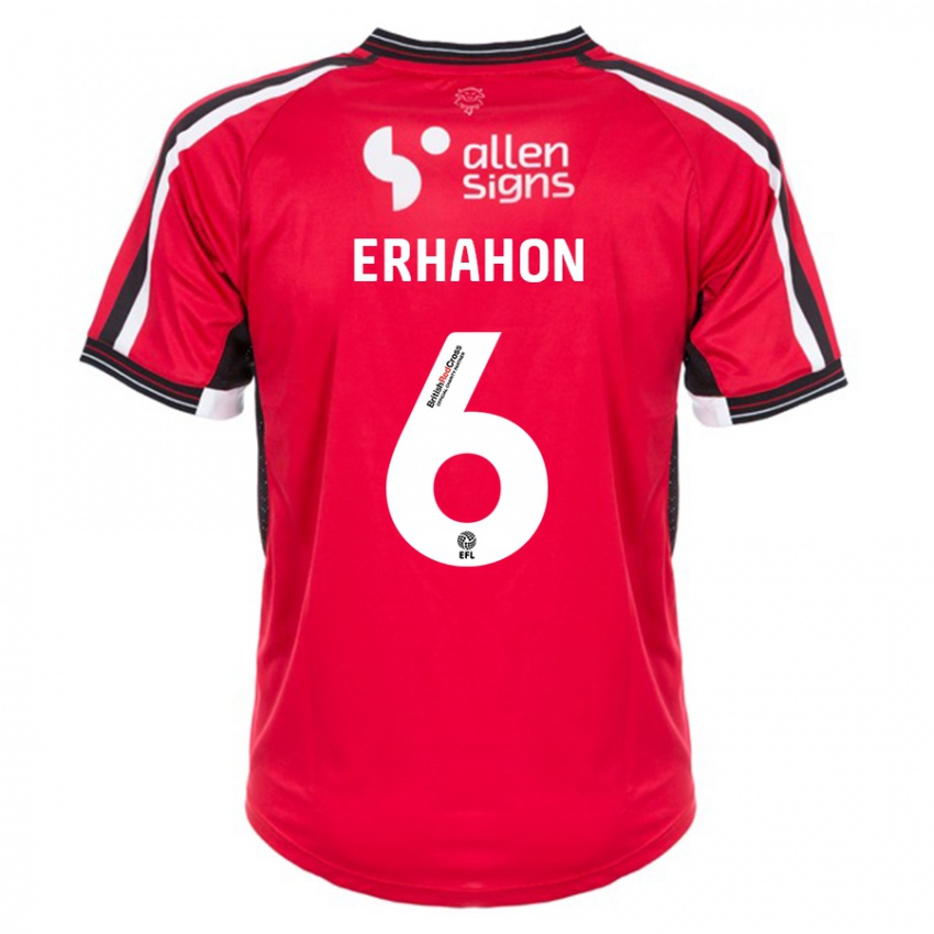 Uomo Maglia Ethan Erhahon #6 Rosso Kit Gara Home 2023/24 Maglietta