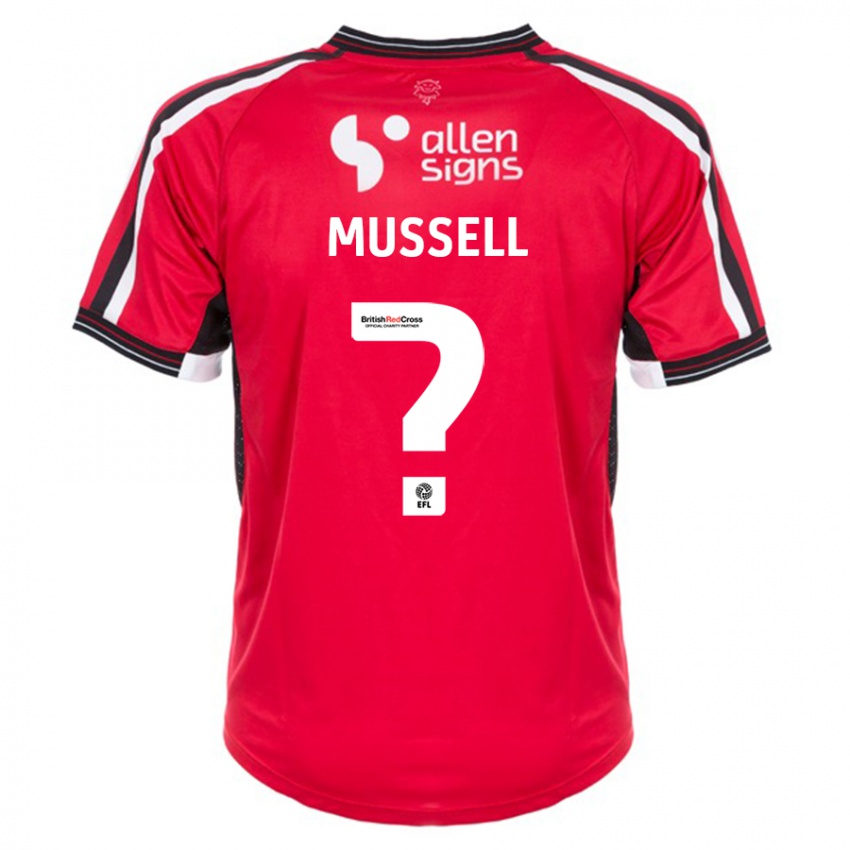 Uomo Maglia Theo Mussell #0 Rosso Kit Gara Home 2023/24 Maglietta