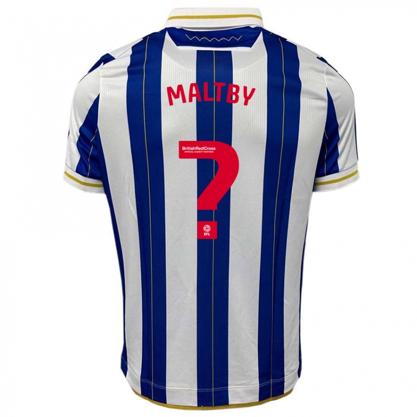 Uomo Maglia Mackenzie Maltby #0 Blu Bianco Kit Gara Home 2023/24 Maglietta