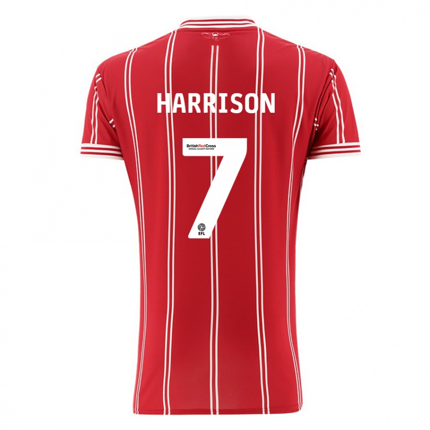 Uomo Maglia Abi Harrison #7 Rosso Kit Gara Home 2023/24 Maglietta