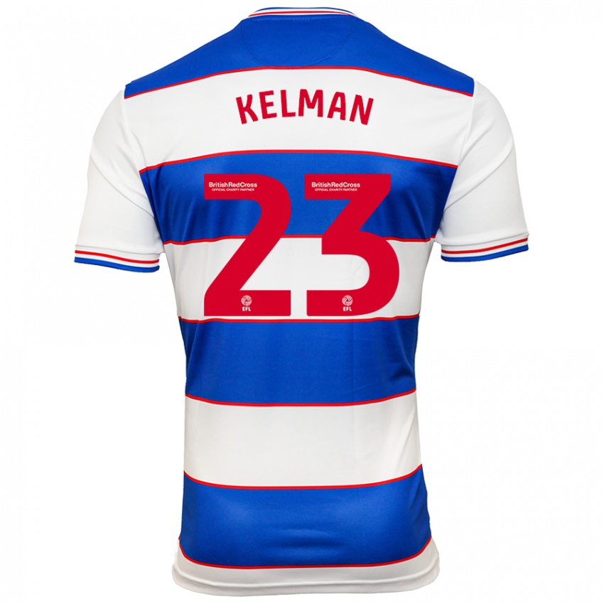 Uomo Maglia Charlie Kelman #23 Bianco Blu Kit Gara Home 2023/24 Maglietta