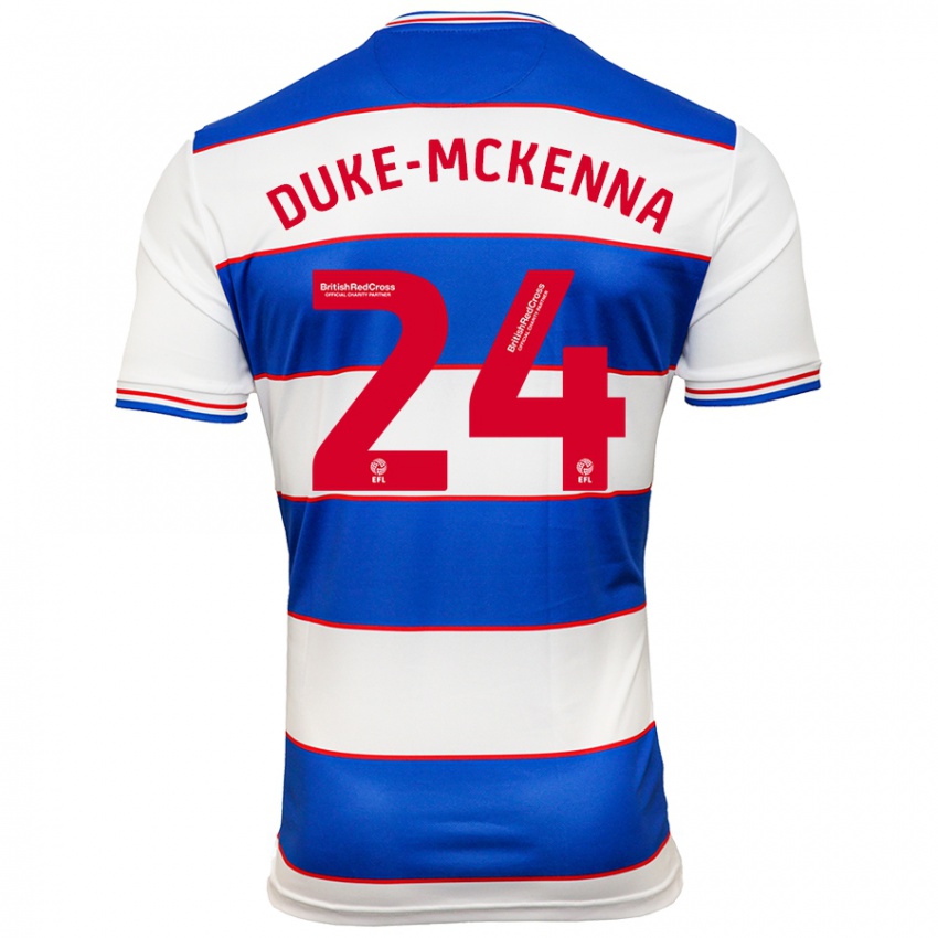 Uomo Maglia Stephen Duke-Mckenna #24 Bianco Blu Kit Gara Home 2023/24 Maglietta