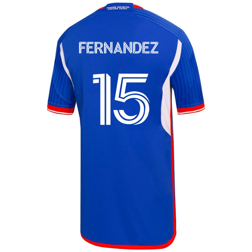 Uomo Maglia Vicente Fernández #15 Blu Kit Gara Home 2023/24 Maglietta