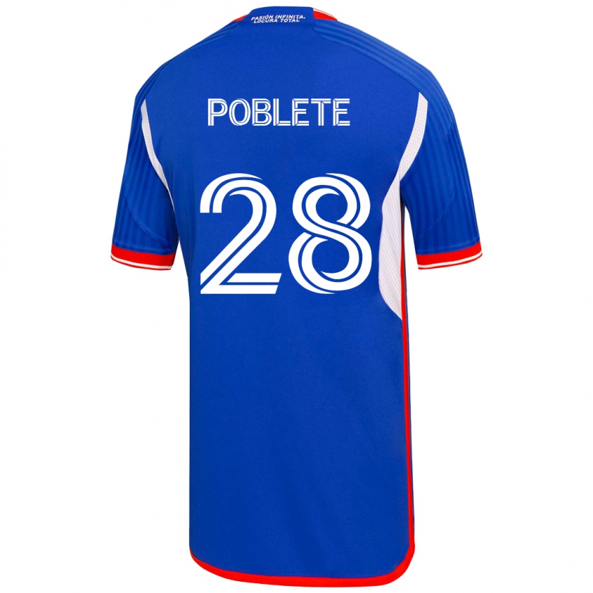 Uomo Maglia Israel Poblete #28 Blu Kit Gara Home 2023/24 Maglietta