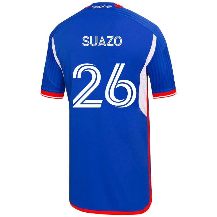 Uomo Maglia Gretzel Suazo #26 Blu Kit Gara Home 2023/24 Maglietta