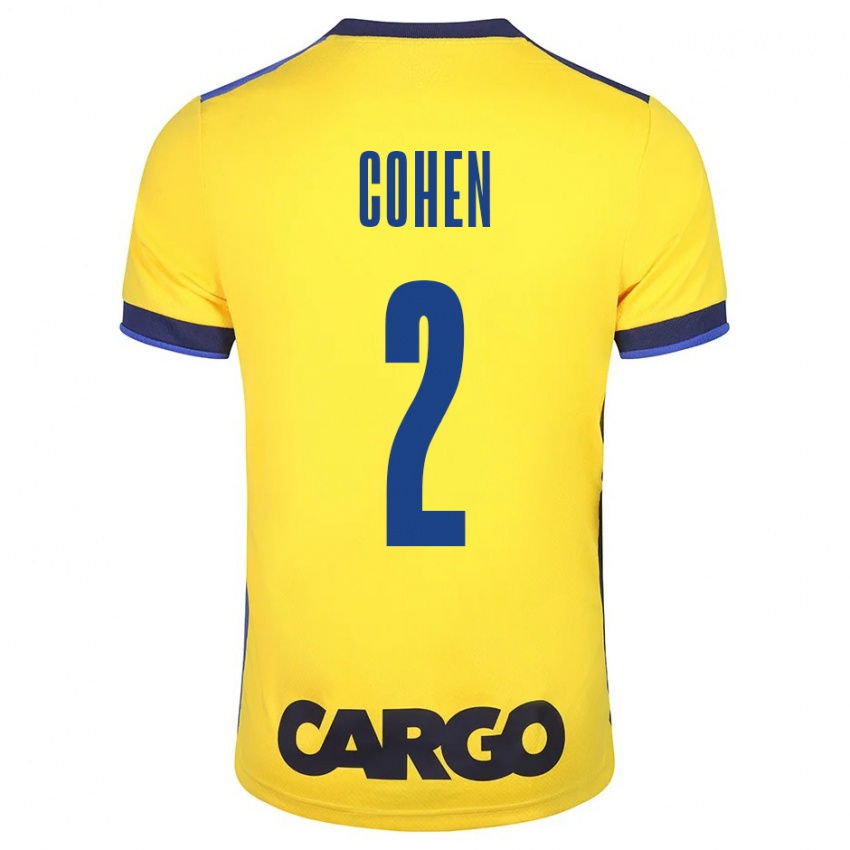 Uomo Maglia Avishay Cohen #2 Giallo Kit Gara Home 2023/24 Maglietta