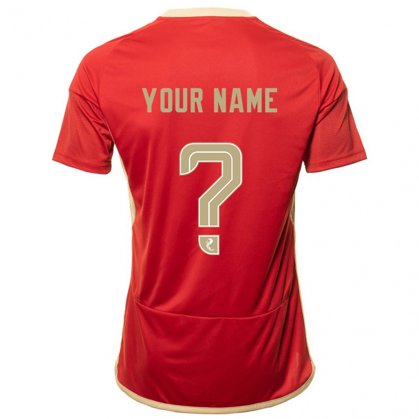 Uomo Maglia Il Tuo Nome #0 Rosso Kit Gara Home 2023/24 Maglietta