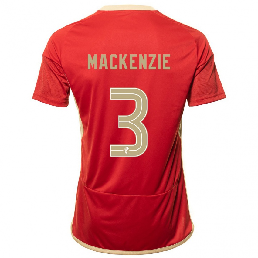 Uomo Maglia Jack Mackenzie #3 Rosso Kit Gara Home 2023/24 Maglietta