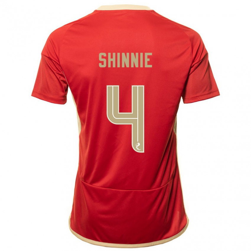 Uomo Maglia Graeme Shinnie #4 Rosso Kit Gara Home 2023/24 Maglietta