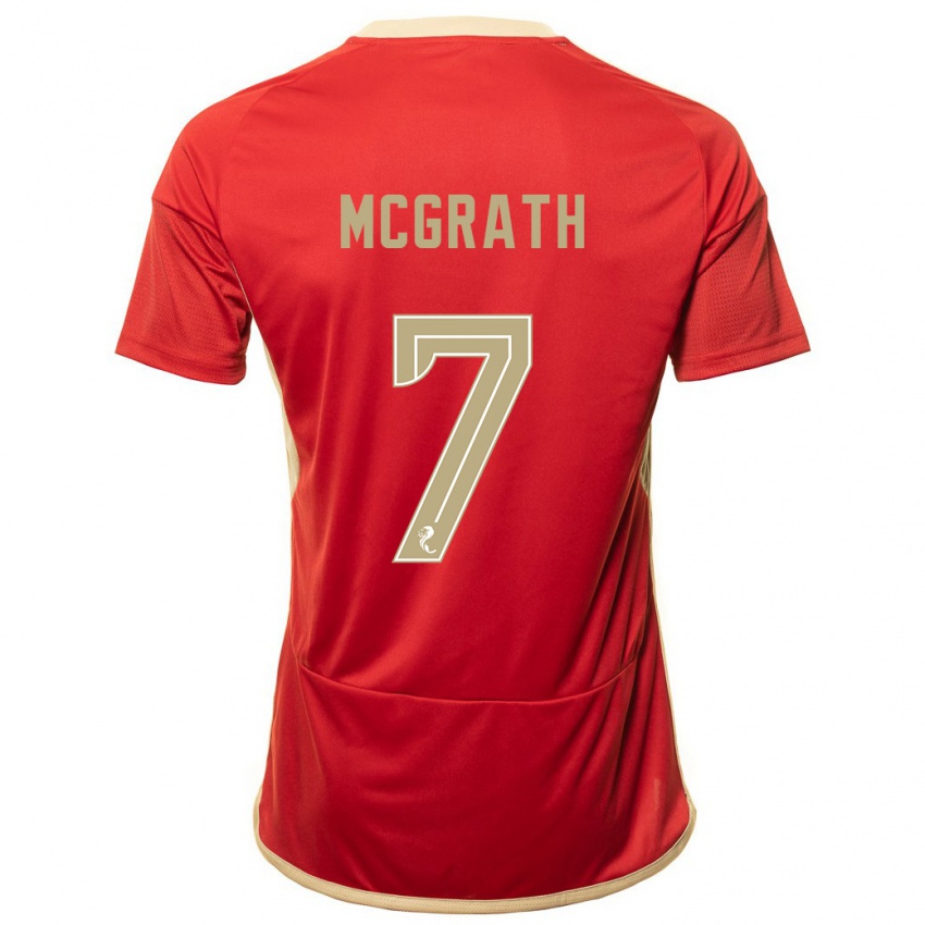 Uomo Maglia Jamie Mcgrath #7 Rosso Kit Gara Home 2023/24 Maglietta