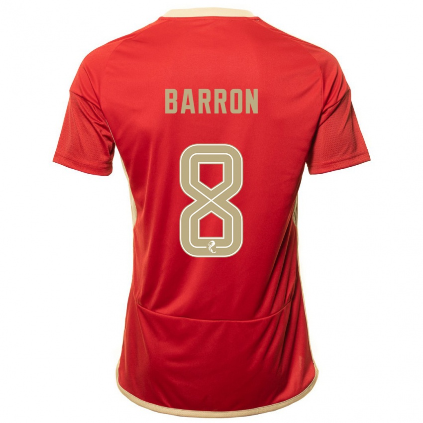 Uomo Maglia Connor Barron #8 Rosso Kit Gara Home 2023/24 Maglietta