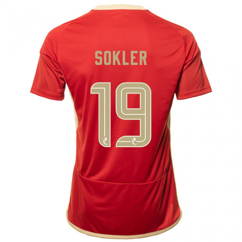 Uomo Maglia Ester Sokler #19 Rosso Kit Gara Home 2023/24 Maglietta