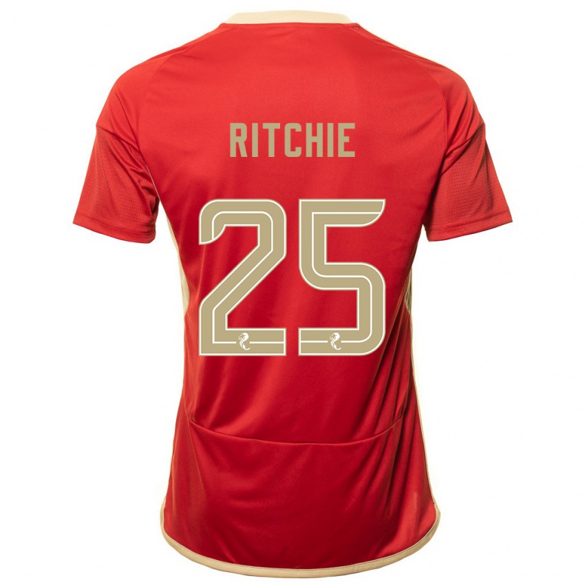 Uomo Maglia Tom Ritchie #25 Rosso Kit Gara Home 2023/24 Maglietta