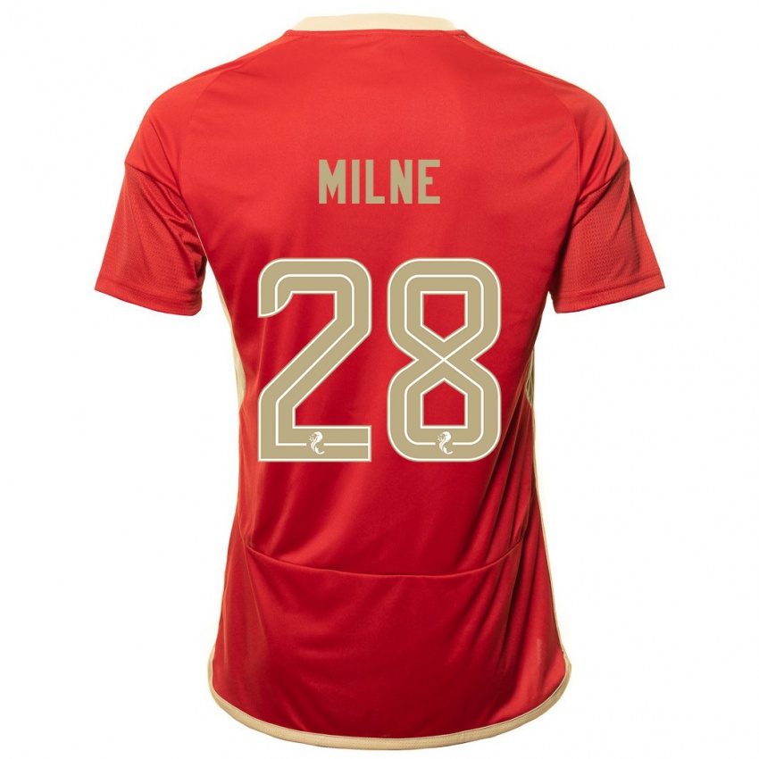 Uomo Maglia Jack Milne #28 Rosso Kit Gara Home 2023/24 Maglietta