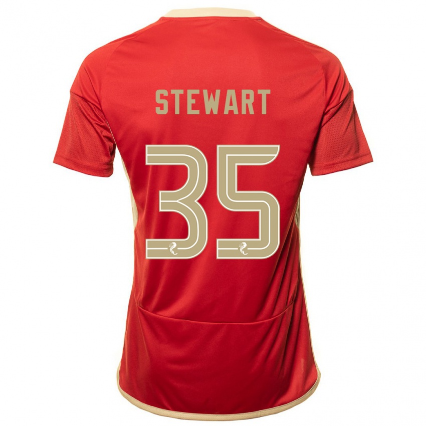 Uomo Maglia Alfie Stewart #35 Rosso Kit Gara Home 2023/24 Maglietta