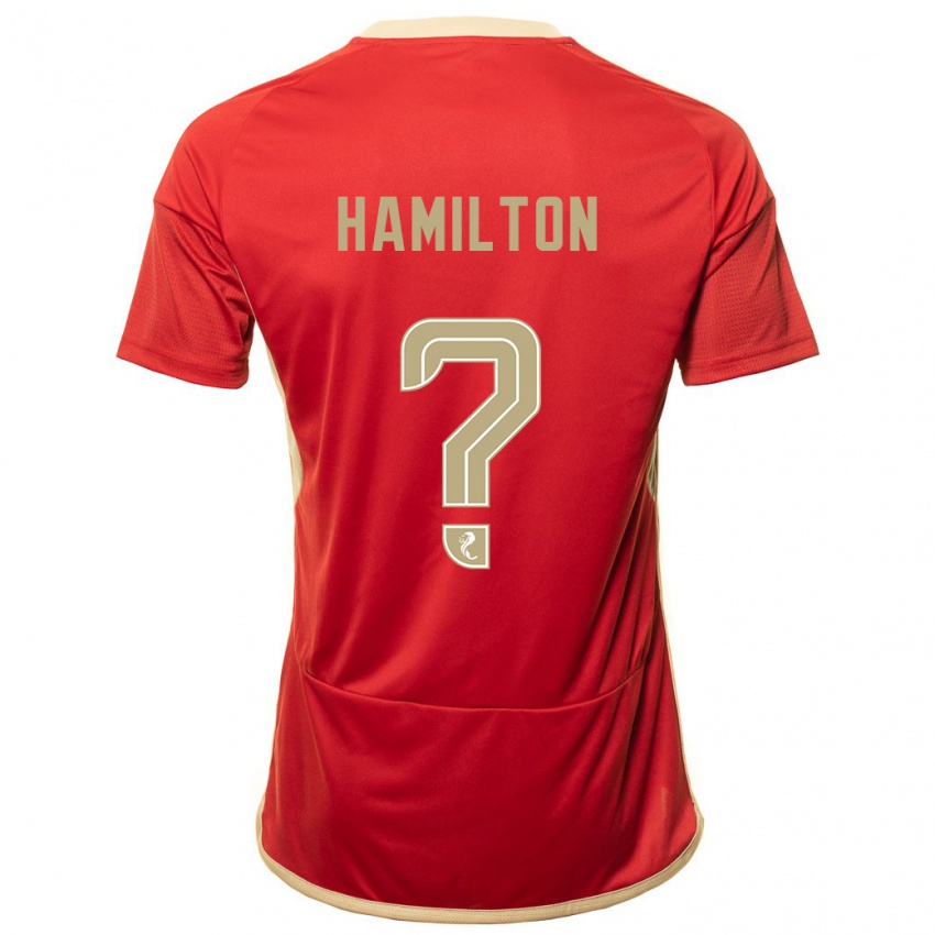 Uomo Maglia Brendan Hamilton #0 Rosso Kit Gara Home 2023/24 Maglietta