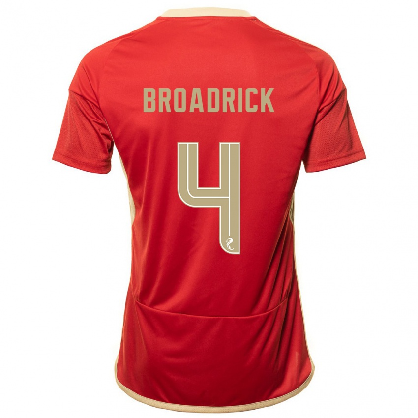 Uomo Maglia Jessica Broadrick #4 Rosso Kit Gara Home 2023/24 Maglietta