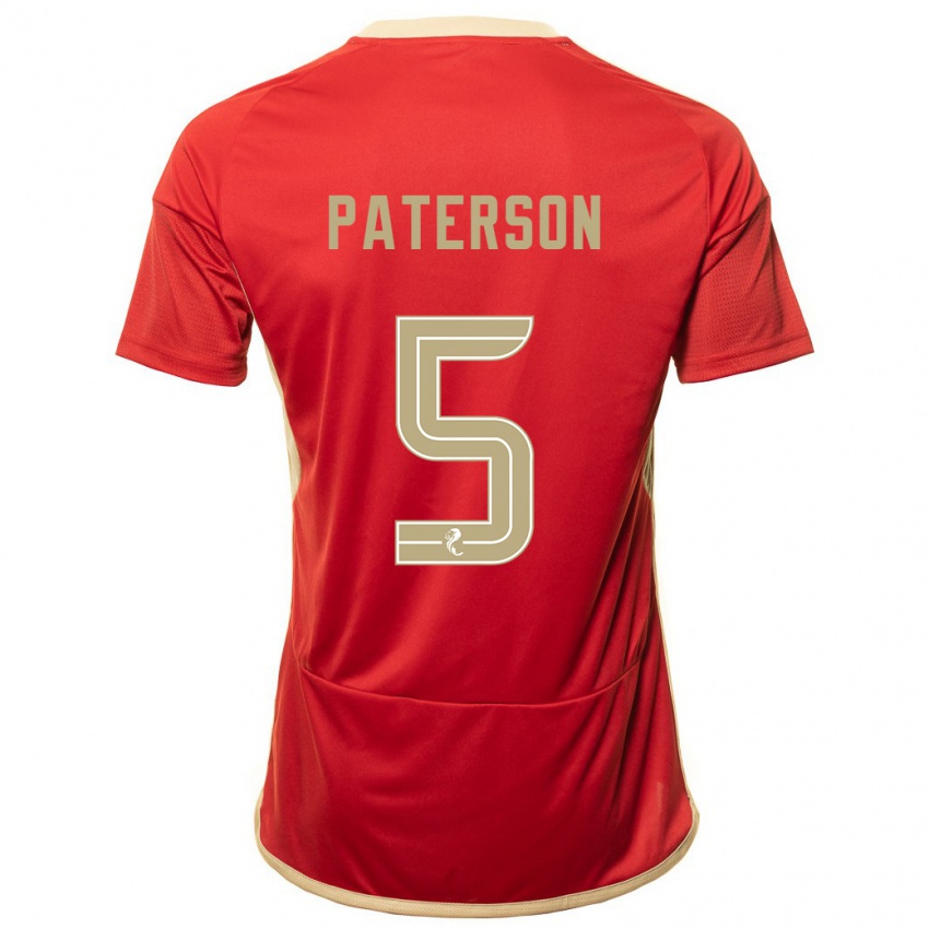 Uomo Maglia Donna Paterson #5 Rosso Kit Gara Home 2023/24 Maglietta