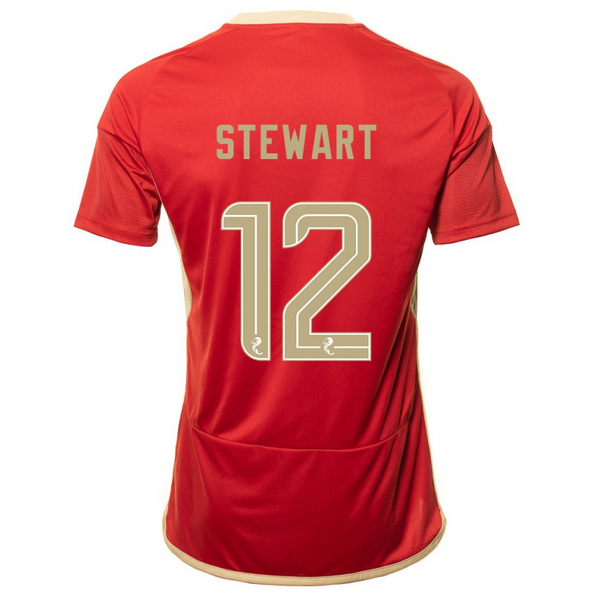 Uomo Maglia Hannah Stewart #12 Rosso Kit Gara Home 2023/24 Maglietta