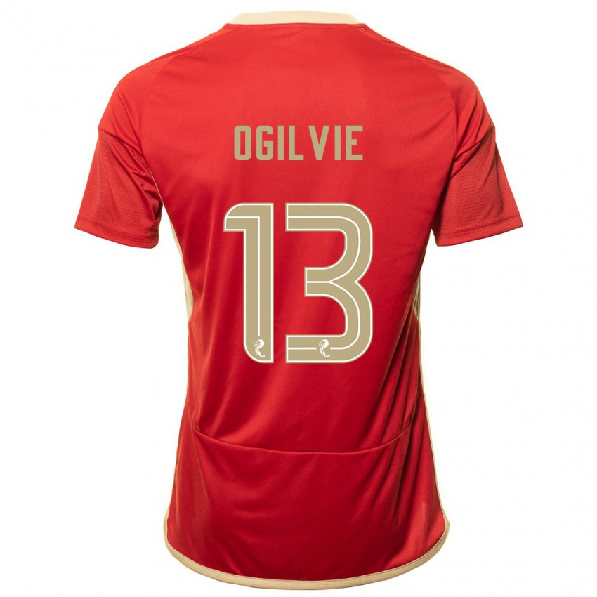 Uomo Maglia Francesca Ogilvie #13 Rosso Kit Gara Home 2023/24 Maglietta