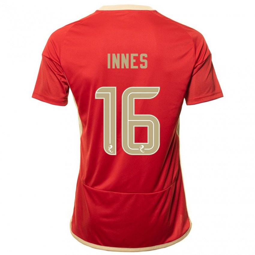 Uomo Maglia Hannah Innes #16 Rosso Kit Gara Home 2023/24 Maglietta