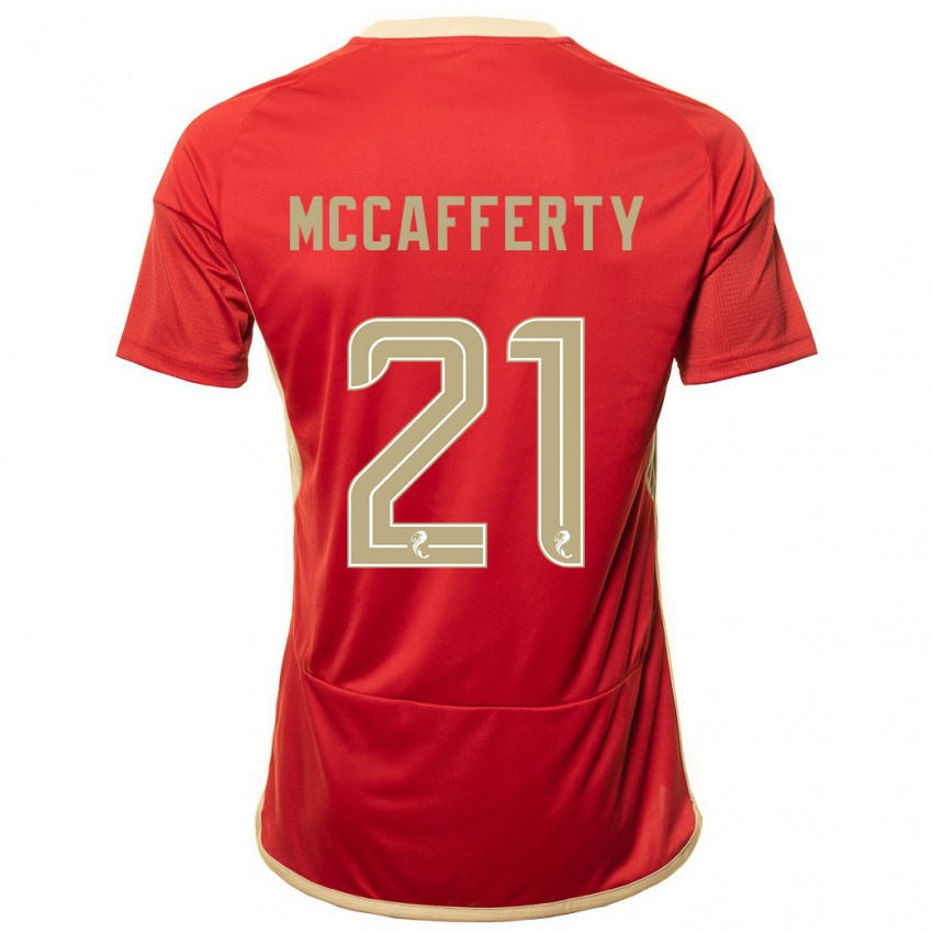 Uomo Maglia Eirinn Mccafferty #21 Rosso Kit Gara Home 2023/24 Maglietta