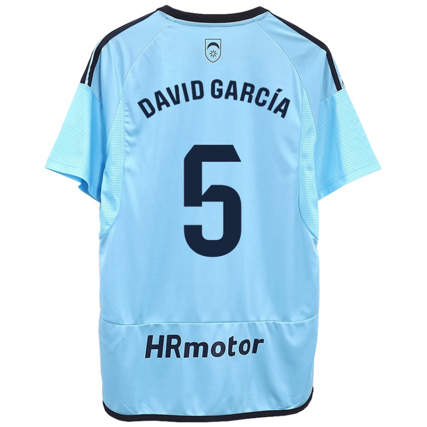 Uomo Maglia David García #5 Blu Kit Gara Away 2023/24 Maglietta