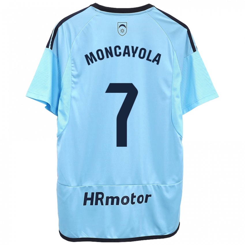 Uomo Maglia Jon Moncayola #7 Blu Kit Gara Away 2023/24 Maglietta