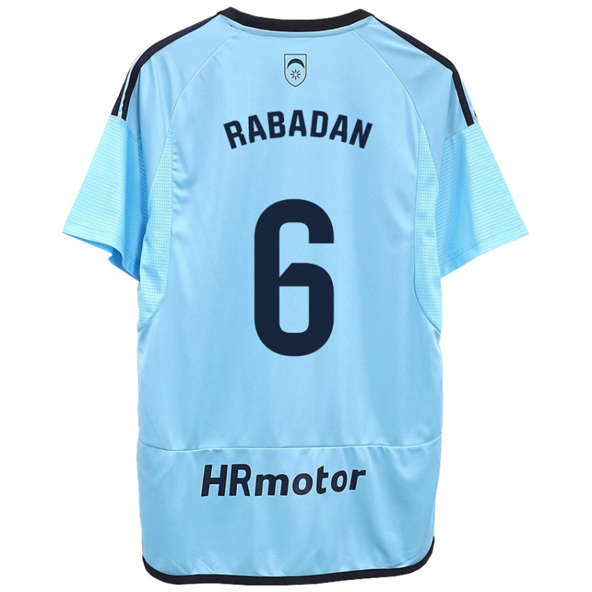 Uomo Maglia David Rabadán #6 Blu Kit Gara Away 2023/24 Maglietta