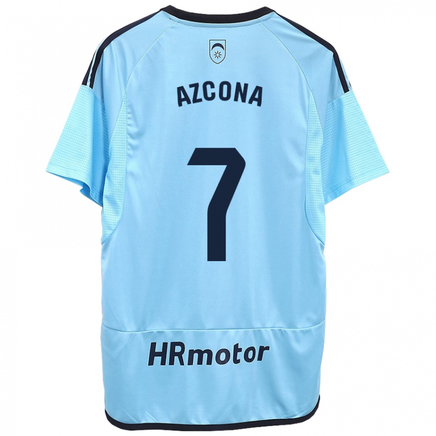 Uomo Maglia Rubén Azcona #7 Blu Kit Gara Away 2023/24 Maglietta