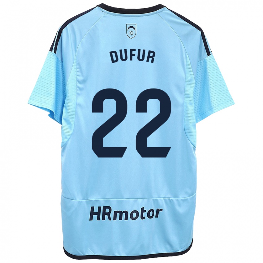 Uomo Maglia Ander Dufur #22 Blu Kit Gara Away 2023/24 Maglietta