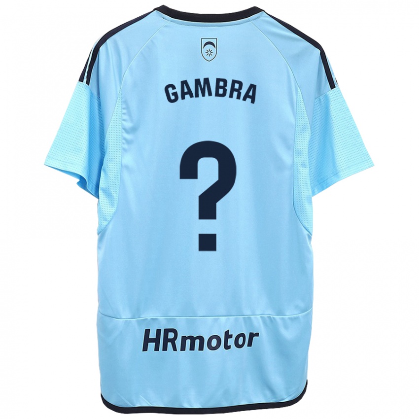 Uomo Maglia Javi Gambra #0 Blu Kit Gara Away 2023/24 Maglietta