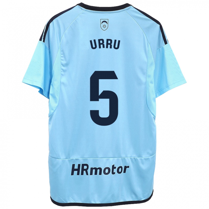 Uomo Maglia Irati Urruzola Bermúdez #5 Blu Kit Gara Away 2023/24 Maglietta