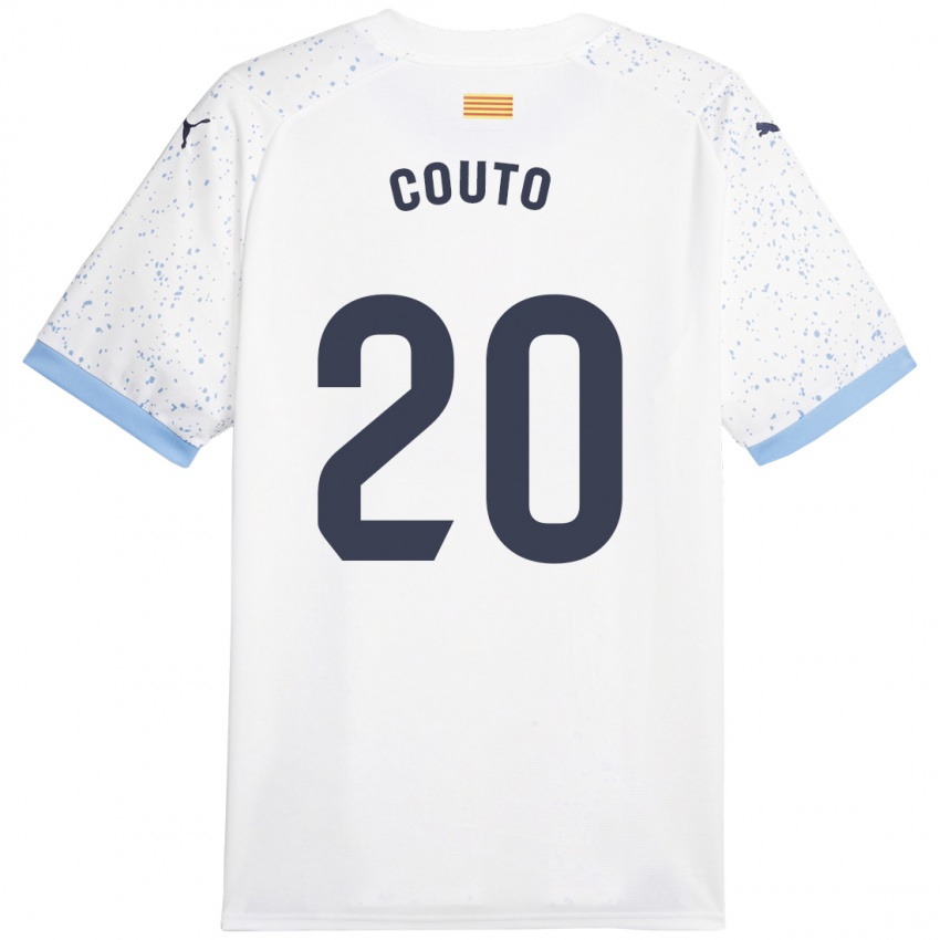 Uomo Maglia Yan Couto #20 Bianco Kit Gara Away 2023/24 Maglietta