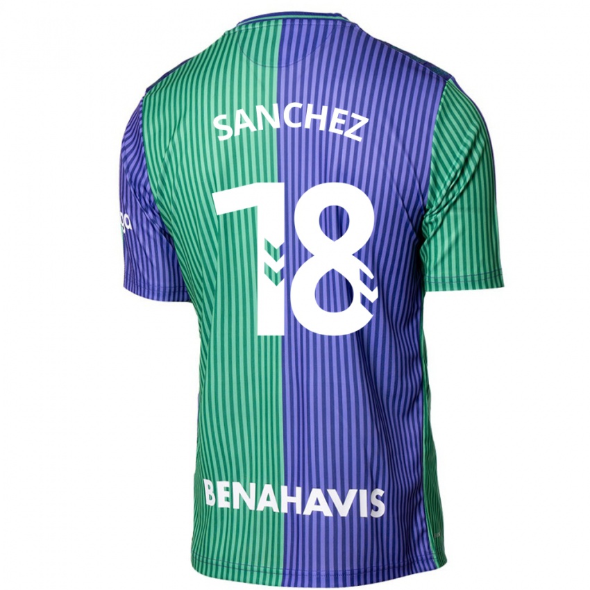 Uomo Maglia Dani Sánchez #18 Verde Blu Kit Gara Away 2023/24 Maglietta