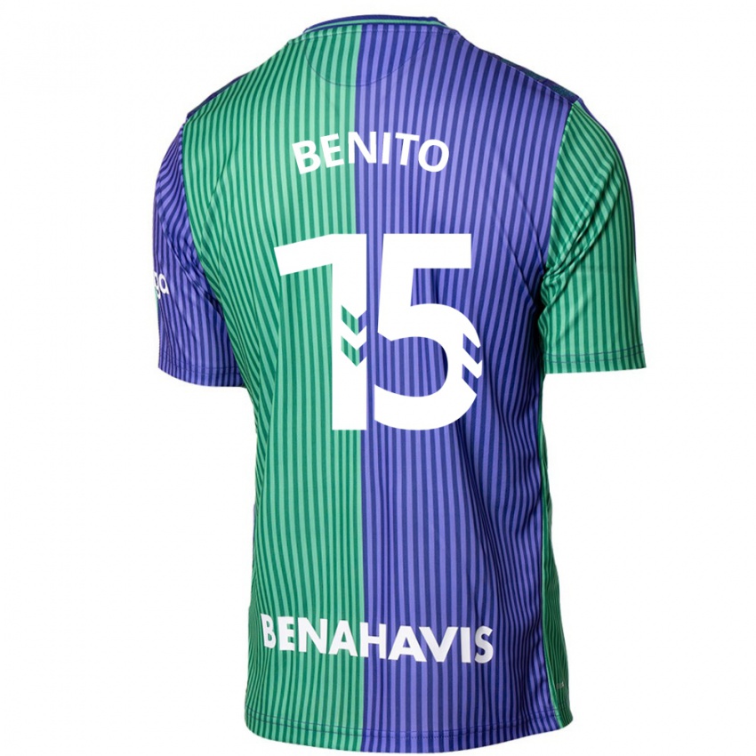 Uomo Maglia Iván Benito #15 Verde Blu Kit Gara Away 2023/24 Maglietta