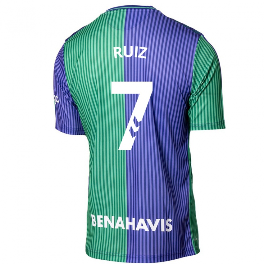 Uomo Maglia María Ruiz #7 Verde Blu Kit Gara Away 2023/24 Maglietta