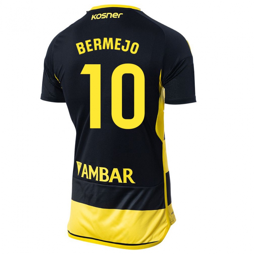 Uomo Maglia Sergio Bermejo #10 Nero Giallo Kit Gara Away 2023/24 Maglietta