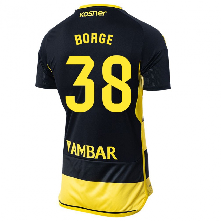 Uomo Maglia Andrés Borge #38 Nero Giallo Kit Gara Away 2023/24 Maglietta