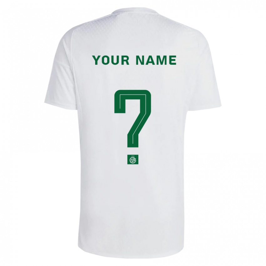 Uomo Maglia Il Tuo Nome #0 Verde Blu Kit Gara Away 2023/24 Maglietta