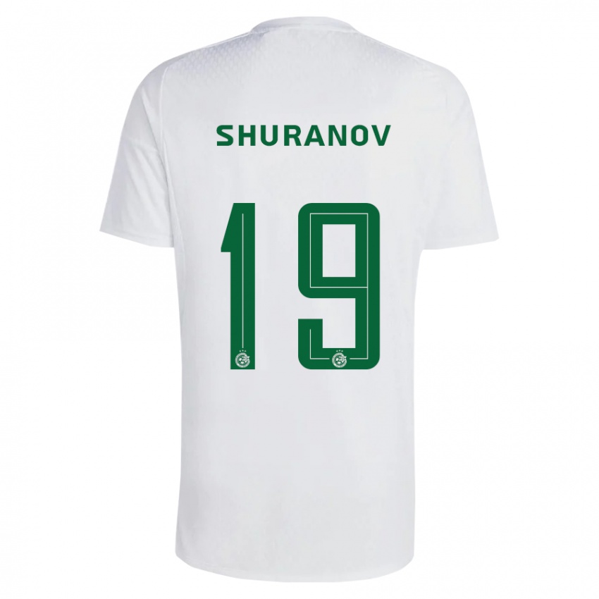 Uomo Maglia Erik Shuranov #19 Verde Blu Kit Gara Away 2023/24 Maglietta