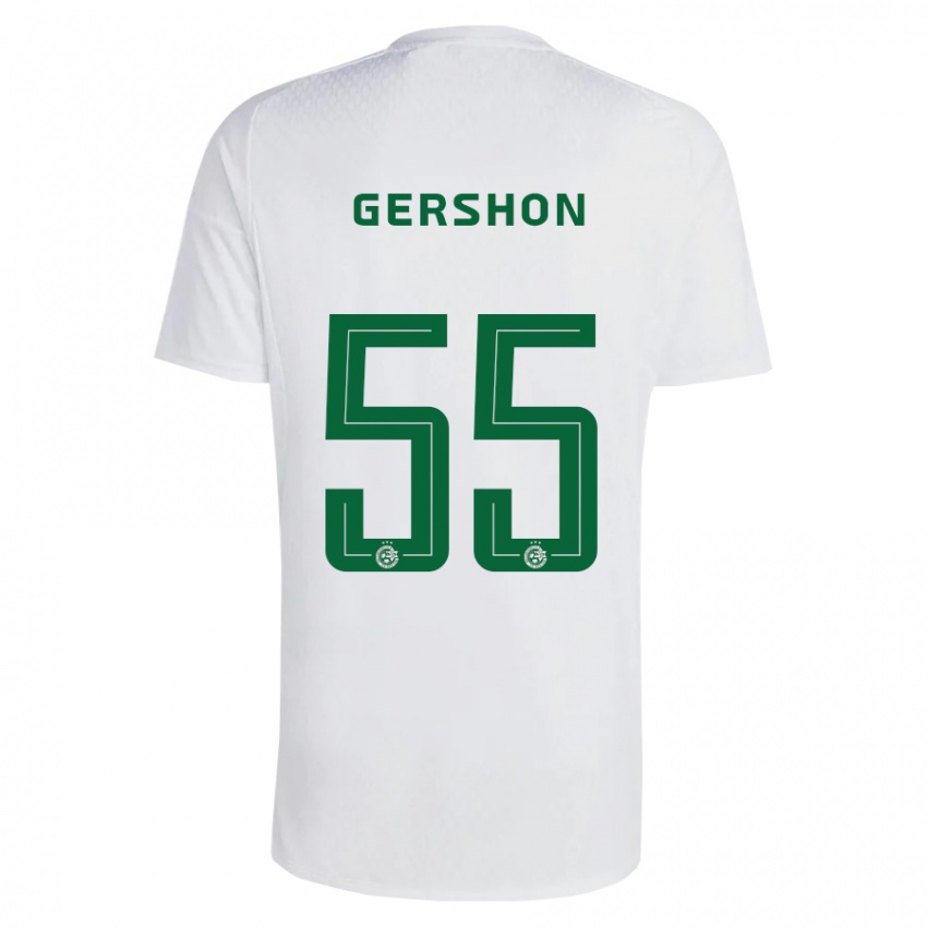 Uomo Maglia Rami Gershon #55 Verde Blu Kit Gara Away 2023/24 Maglietta