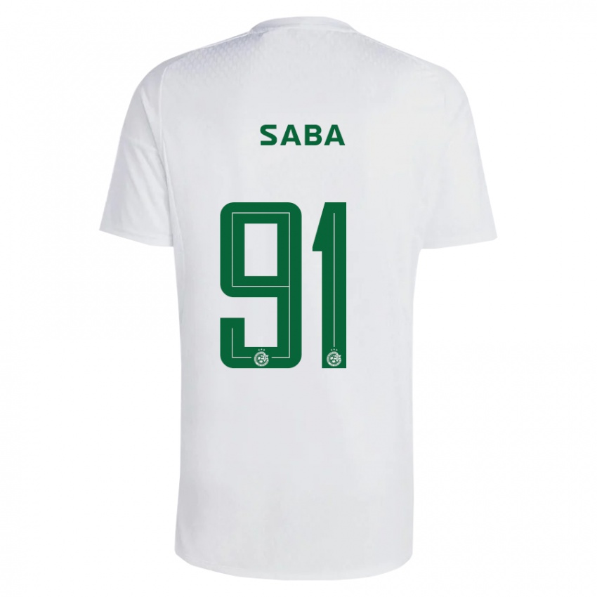 Uomo Maglia Dia Saba #91 Verde Blu Kit Gara Away 2023/24 Maglietta