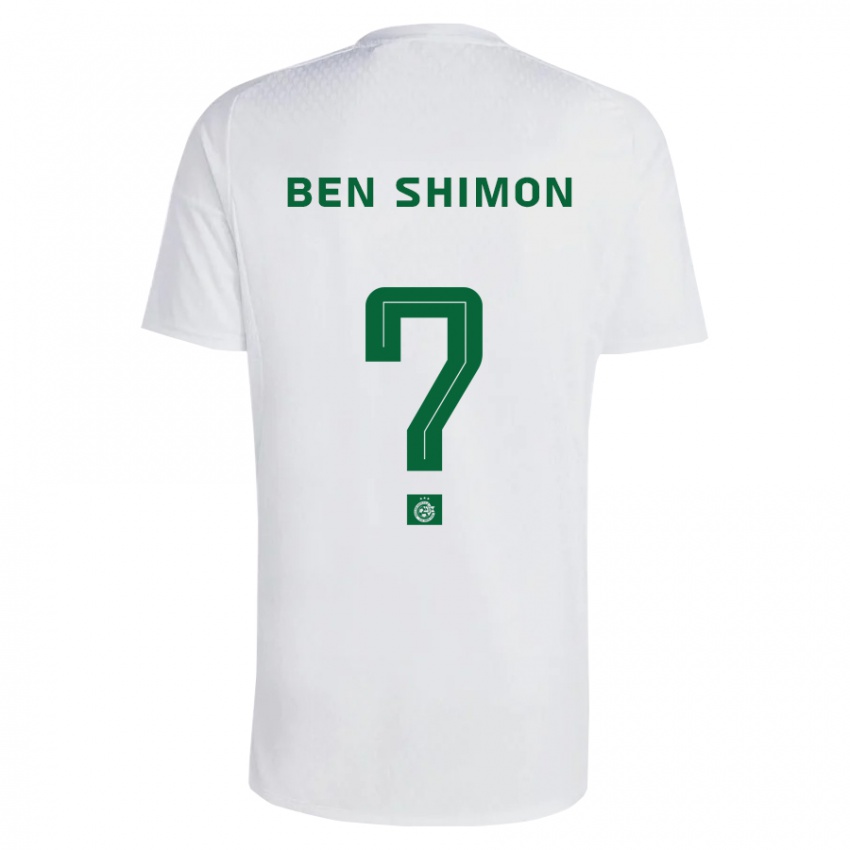 Uomo Maglia Elad Ben Shimon #0 Verde Blu Kit Gara Away 2023/24 Maglietta